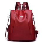 women red leather backpack purse anti theft crossbody travel bag