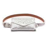 White fanny pack with studs punk style