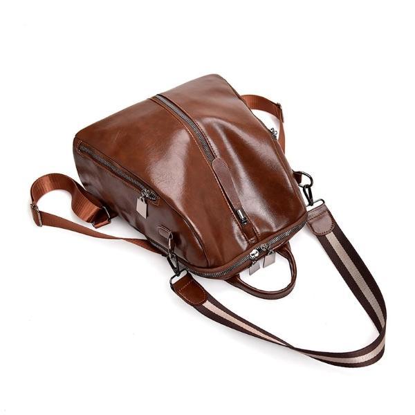 brown faux leather backpack purse