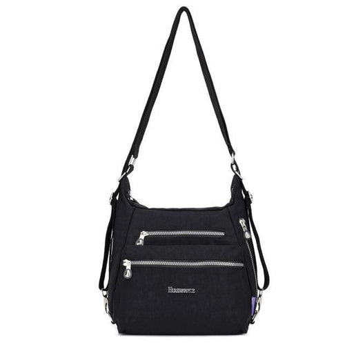 Convertible backpack crossbody bag women black