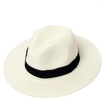 White women adjustable panama straw hat