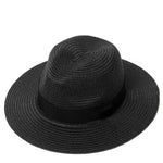 Black women adjustable panama straw hat