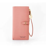 Pink vegan leather wallet for women