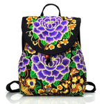 purple embroidery ethnic backpack