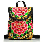 Big rose embroidery backpack Ethnic