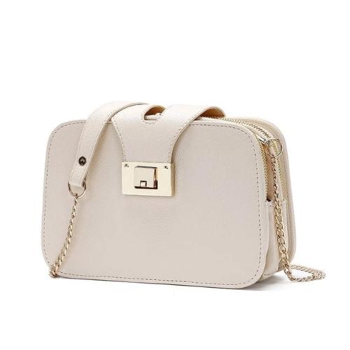 White bag with chain strap