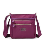 purple nylon crossbody purse women