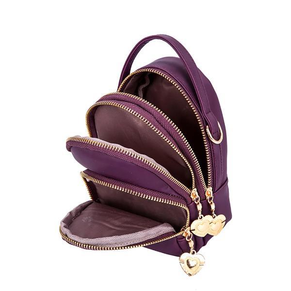 purple triple compartment cell phone purse