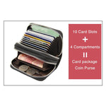 rfid cards wallet double zipper compartment