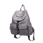 women gray soft leather backpack
