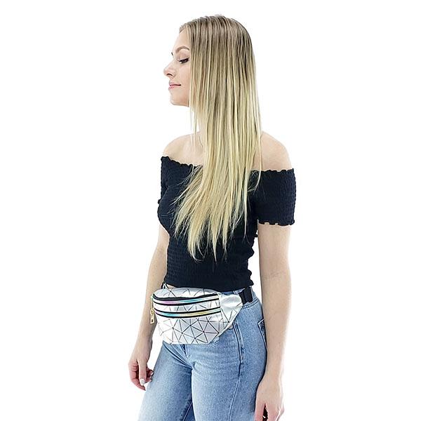silver cheap fanny pack