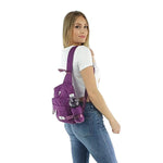 sling backpack with bottle holder
