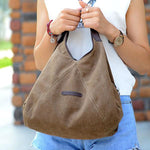 Brown canvas small women bag