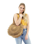 straw round cricle tote bag