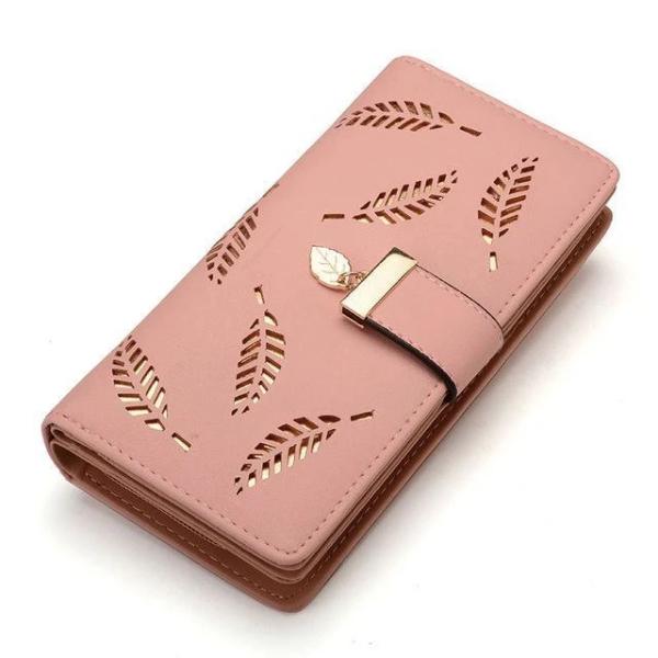 Pink cute wallets for women with wristlet