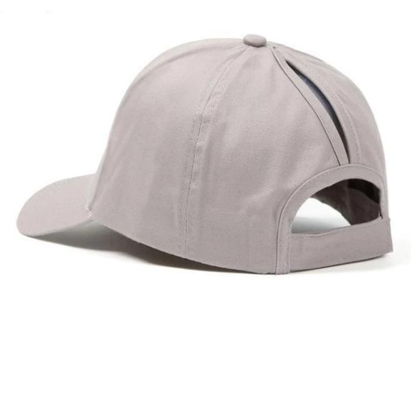 Gray ponytail baseball cap